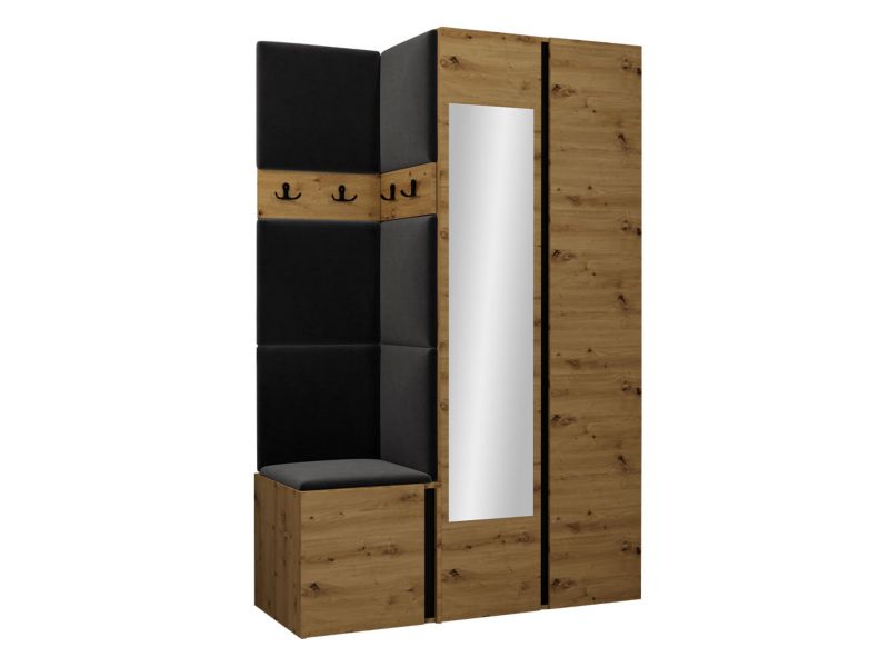 Garderoba MIRJAN 24 Orion XXVI dąb artisan/czarny + czarny 1 kpl.