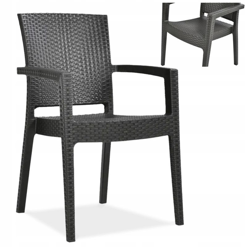 Krzesło Novoussi Ogrodowe Balkonowe na Balkon Taras Paris Solidne Brązowe 1 szt