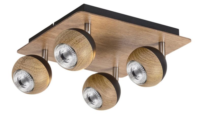 Spot oprawa sufitowa Rabalux Arthur dąb 4 x GU10 x 35W IP20 wym: 13,5 x 26 x 26 cm - 1 szt.