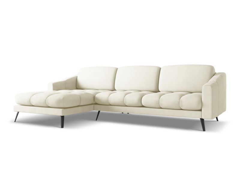 Narożnik lewostronny LaMiaSofa ROMA z tkaniny szenilowej 264x160 cm beżowy 1 szt.