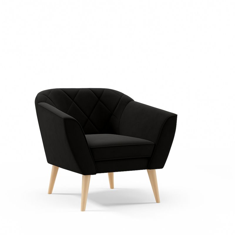 Fotel Gloria Sofello Skandynawski welur czarny