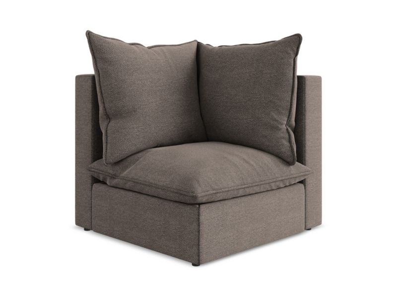 Moduł narożny LaMiaSofa RAVENNA z tkaniny bouclé 90x90 cm czekoladowy 1 szt.