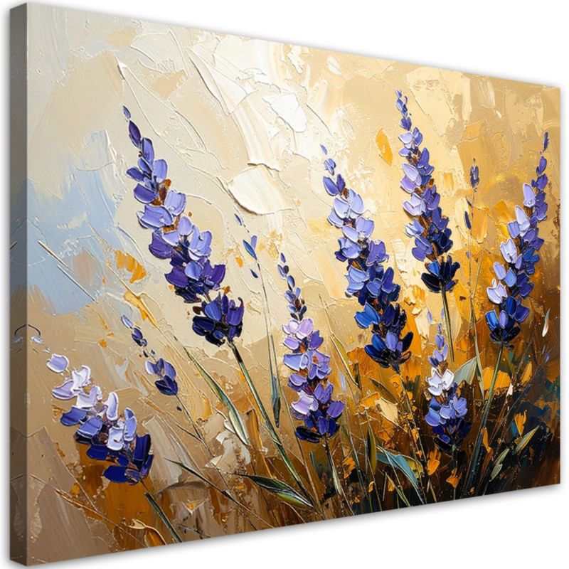 Obraz nowoczesny do salonu sypialni na ścianę Feeby Lawenda Kwiaty 120x80cm 1szt