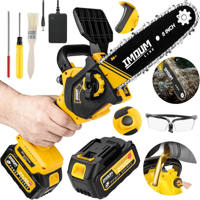 Piła łańcuchowa Imoum 900W akumulatorowa bezszczotkowa 8" 2xAkumulator 1 kpl.