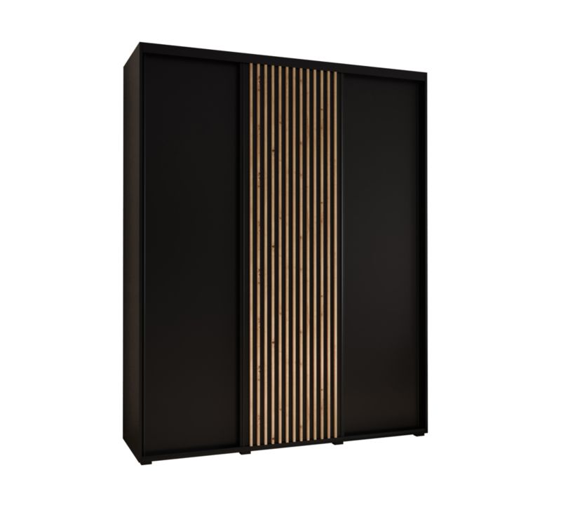 Szafa przesuwna Garderoba Abiks Lanko 1 200 gł. 45 czarny/czarny 1 szt.