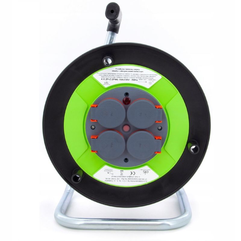 Przedłużacz budowlany bębnowy ELS Elektrotechnika 1OWQ450 4x230V, 50m H05RR-F 3x1,5mm2, gumowy, z uziemieniem, IP44, 1 szt.