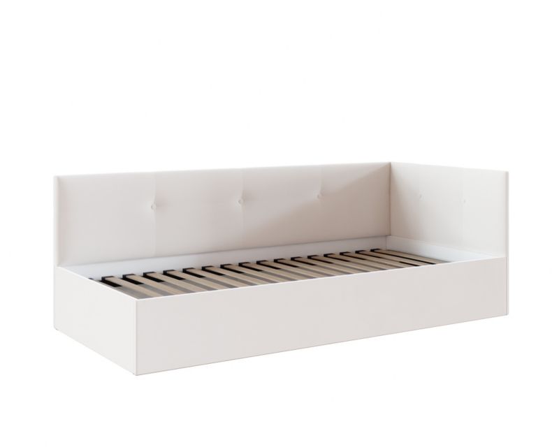 Łóżko młodzieżowe tapicerowane FDM FREDDY 90x200 białe ze stelażem podnoszonym 1 szt.