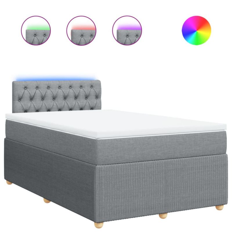 Łóżko kontynentalne WaszeMeble 120x190 cm jasnoszare WM-3289702 1 szt.