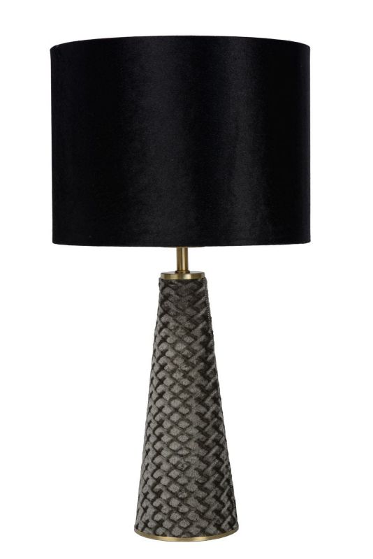 Lampa stołowa Lucide Extravaganza Velvet czarno-szara 1 x E27 x 40W IP20 wym: 47 x 25 x 25 cm tkanina - 1 szt.