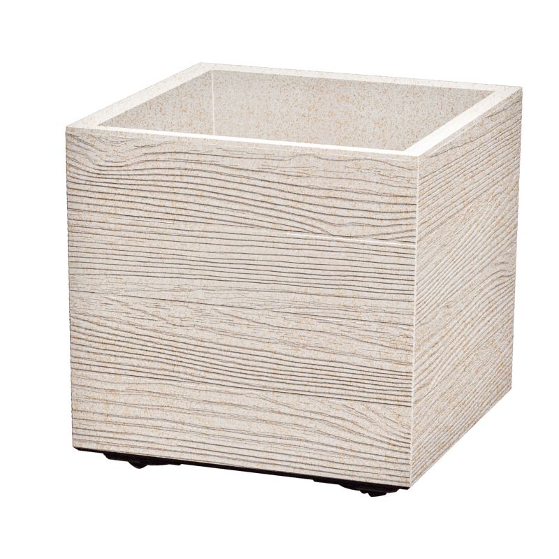 Doniczka Prosperplast Madera Square Eco Wood 40 cm biała