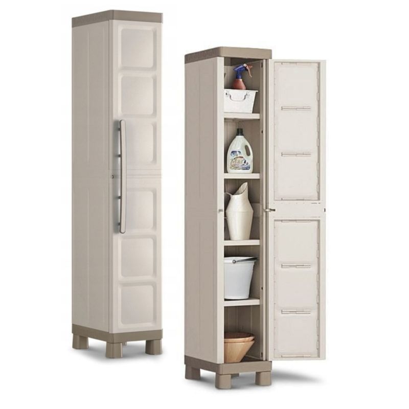 Szafa Słupek Wąska Keter Excellence 1 Door Cabinet 45x33x182cm Brązowa 1 szt.