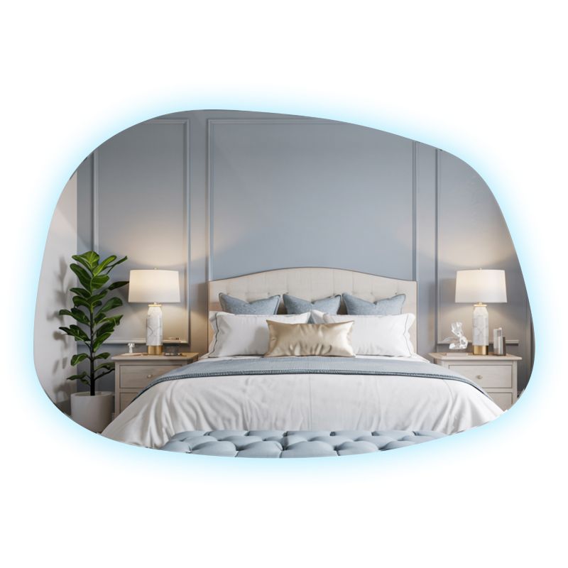 Lustro Półokrągłe LED ArtPrintCave 25 x 50 cm Łazienkowe Zimne Światło Ścienne Boho Loftowe 1 szt.