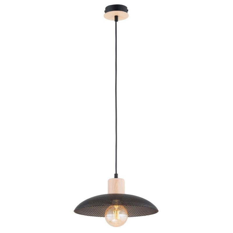 Lampa wisząca Emibig Kobe czarna-jasne drewno wym: 100 x 30 x 30 cm 1xE27 x 15W 1 szt.