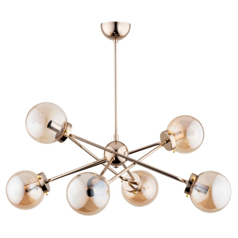 Żyrandol Alfa Sagito złoty antyczny-bursztynowy wym: 55 x 60 x 62 cm 6xE14 x 40W 1 szt.