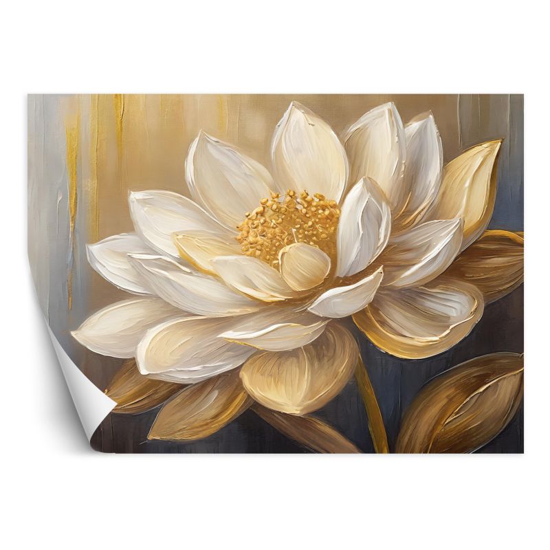 Fototapeta Feeby Kwiaty malowane na złoto Glamour 350x245 1 szt