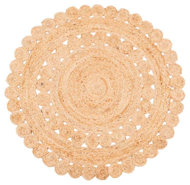 Dywan Multidecor z Juty Outdoor na zewnątrz i do wewnątrz 120 cm koło ażur beżowy 1 szt.
