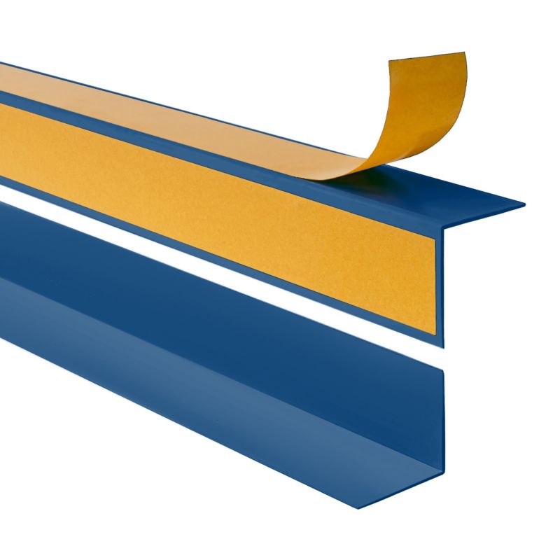 Kątownik twardy PCV 20x20mm, QUEST samoprzylepny, klejony po zewnętrznej stronie, ozdobny profil L kątowy, KTZ, niebieski, 2m