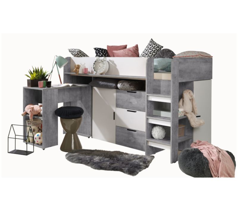 Łóżko piętrowe Antresola Abiks KONKRET 1 biały 1 szt.