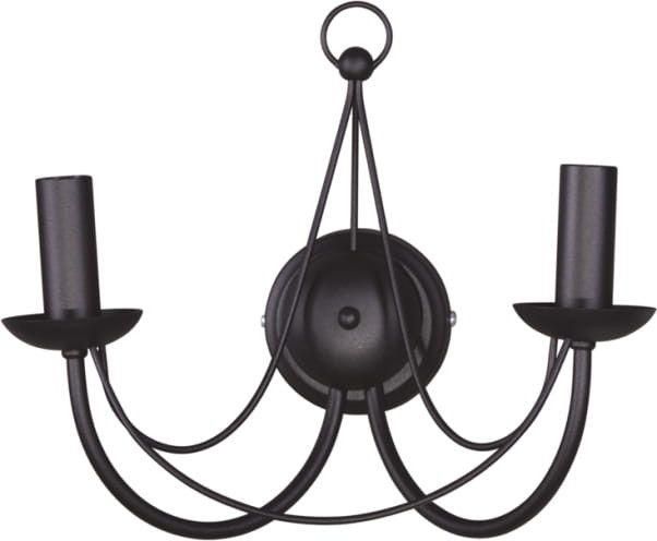 Kinkiet ścienny Kaja Perseo czarny styl klasyczny 2 x E14 x 60W IP20 wym: 29 x 35 x 20 cm - 1 szt.