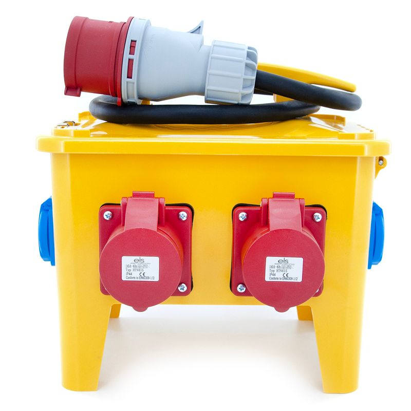 Rozdzielnica, skrzynka przenośna ELS Elektrotechnika 12PO42C11C11CF1,5 4x230V 32A/5 2x16A/5 zabezpieczona, z wtyczką 32A/5, 1 szt.