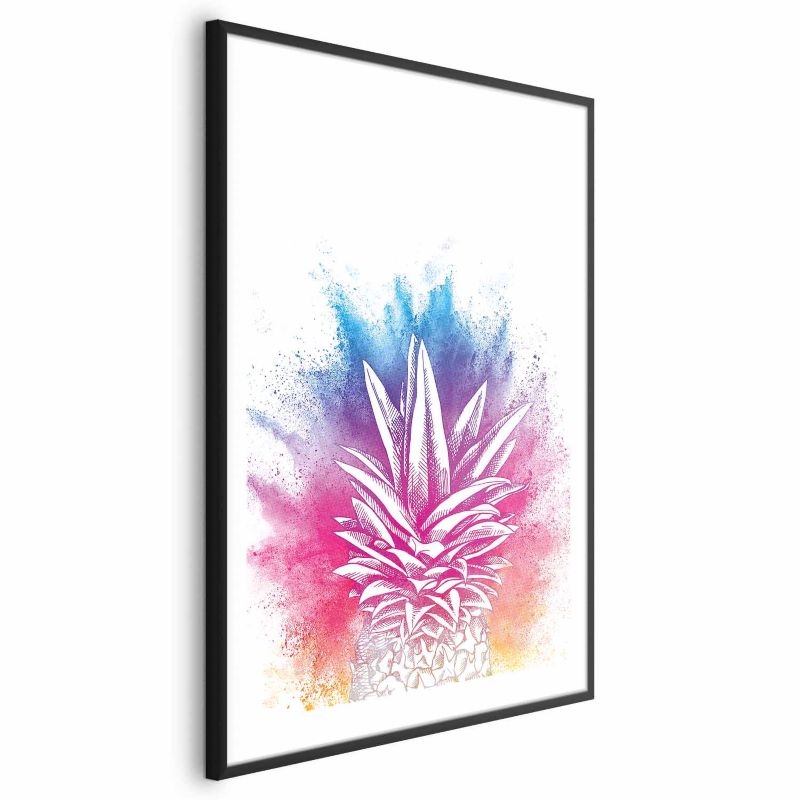 Plakat Artgeist Kolorowy ananas 40x60 cm z ramą czarną 1 szt
