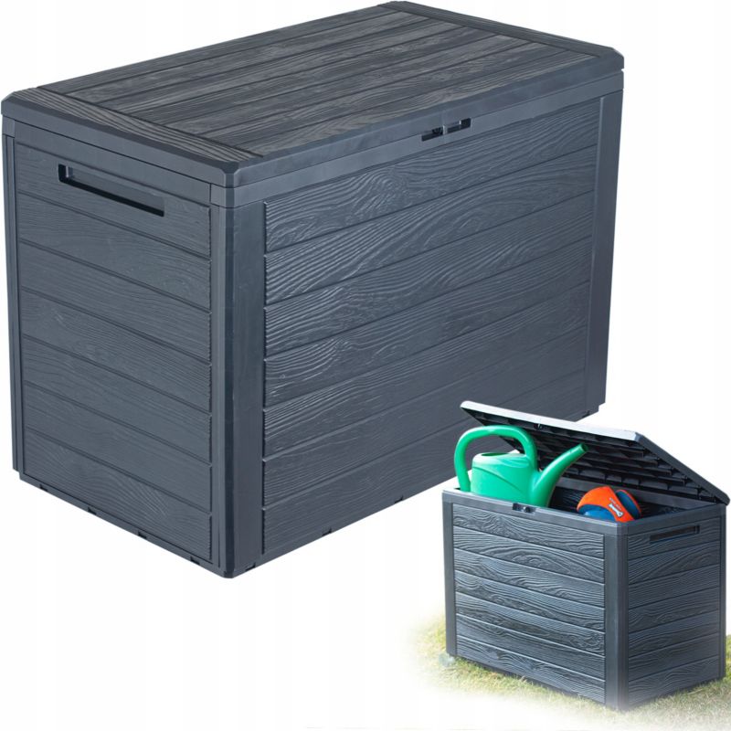 Skrzynia ogrodowa Prosperplast WOODEBOX na balkon taras 190L antracytowa 1 szt.