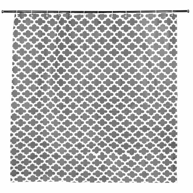 Zasłona prysznicowa Sepio szara z białym wzorem PEVA 1 szt.