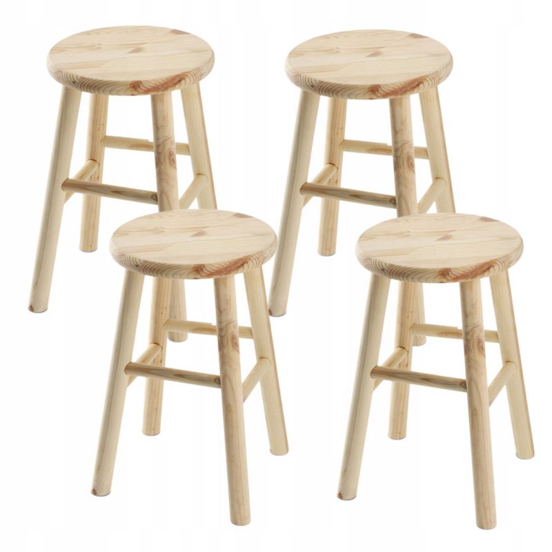 Taboret KADAX Drewniany Kuchenny Stołek Krzesło 46cm Solidny Taborety 4 szt.
