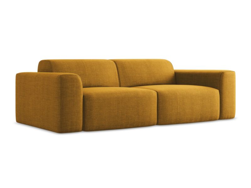 Modułowa sofa 2-osobowa LaMiaSofa BOVA z tkaniny strukturalnej 208x104 cm musztardowy 1 szt.