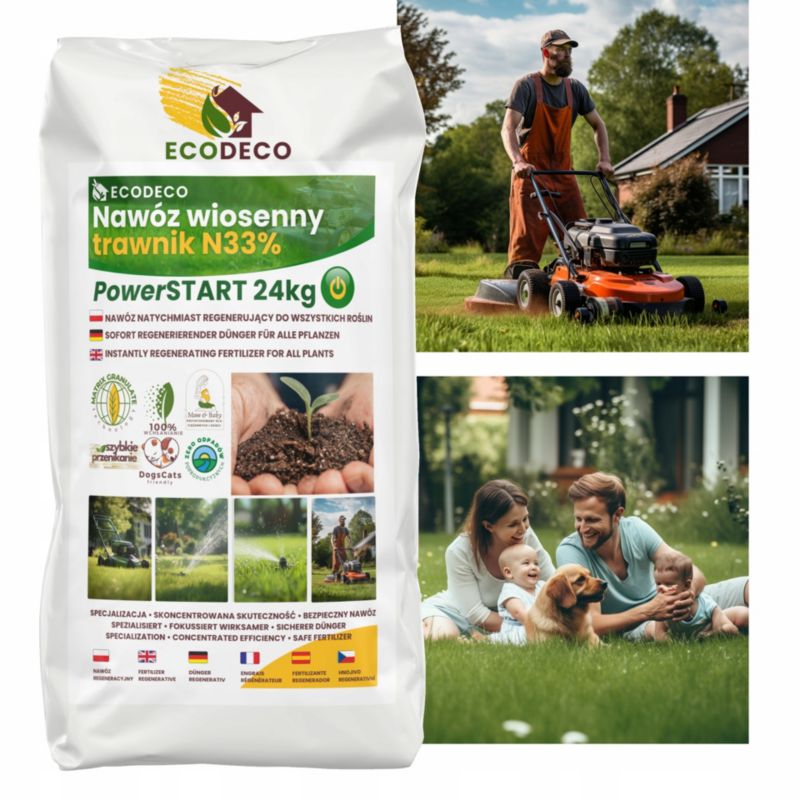 Nawóz azotowy Eco Deco 24 kg azot 33% regeneracja trawnika do 1200 m2 1 szt.