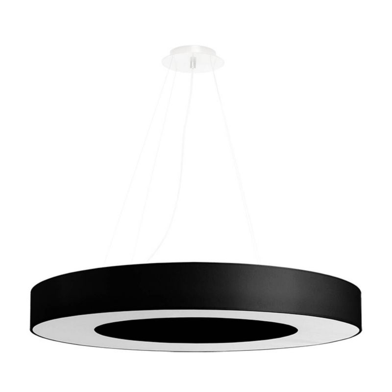 Lampa wisząca Sollux Lighting Saturno Slim 7535 czarna szerokość 70 cm 6xE27 x 1 szt.