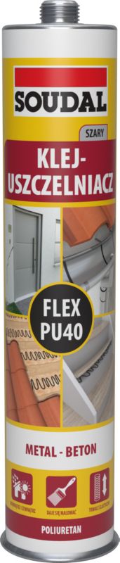 Klej montażowy Soudal Flex PU40 szary 300 ml
