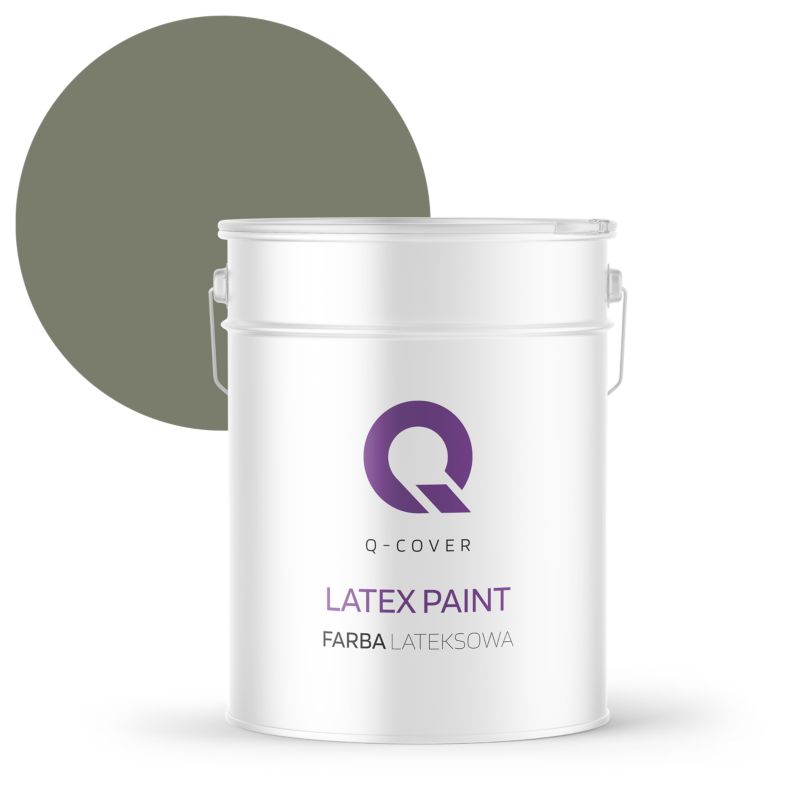 Farba Lateksowa Do Ścian i Sufitów Q-Cover Khaki ciemny H1720 Głęboki Mat 10L