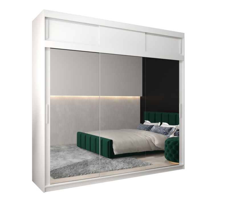 Szafa przesuwna Garderoba Abiks Tokyo 3 250 biały + biały z nadstawką 1 szt.