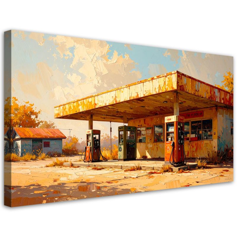 Obraz nowoczesny do garażu biura Feeby Stacja benzynowa w USA 120x60cm 1szt