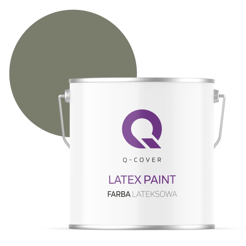 Farba Lateksowa Do Ścian i Sufitów Q-Cover Khaki ciemny H1720 Głęboki Mat 5L