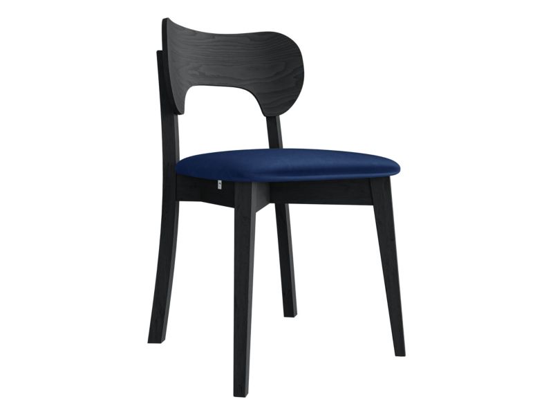 Krzesło MIRJAN 24 tapicerowane KT64 czarny/granatowy aksamit 1 szt.