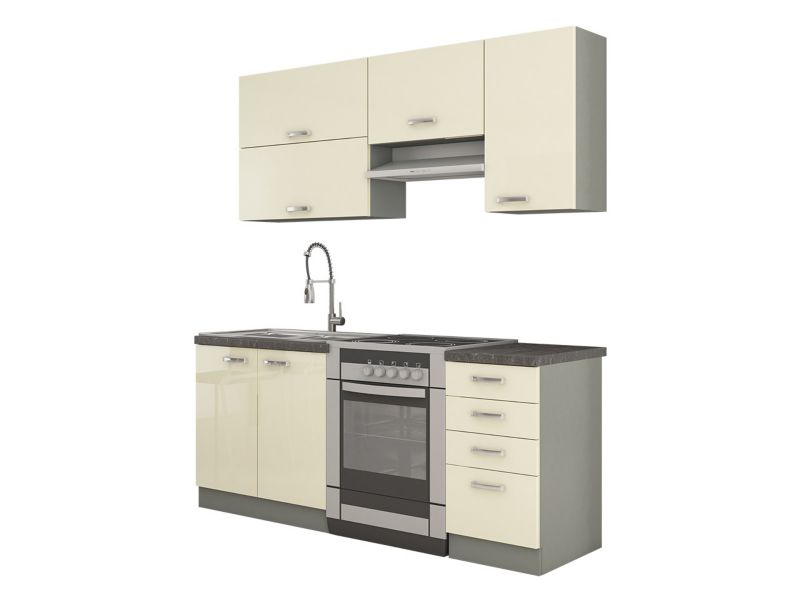 Meble kuchenne MIRJAN 24 Multiline II szary / krem połysk 1 kpl.