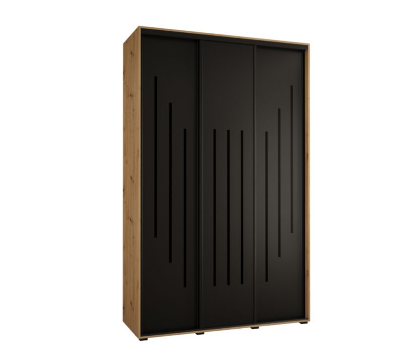 Szafa przesuwna Abiks DAVOS 8 wysoka szer.160cm gł.60cm artisan/czarny/czarny 1szt.