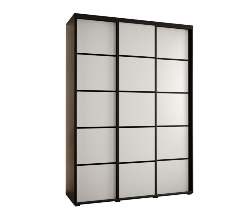 Szafa przesuwna Abiks DAVOS 4 wysoka szer.180cm gł.60cm czarny/biały/czarny 1szt.