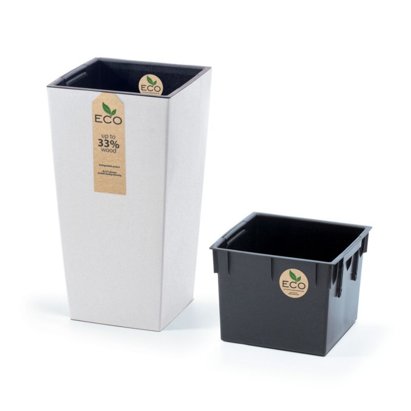 Donica EDANTI Ogrodowa 29,5 cm Na Taras Do Domu Eco Wood Biała 1 szt.