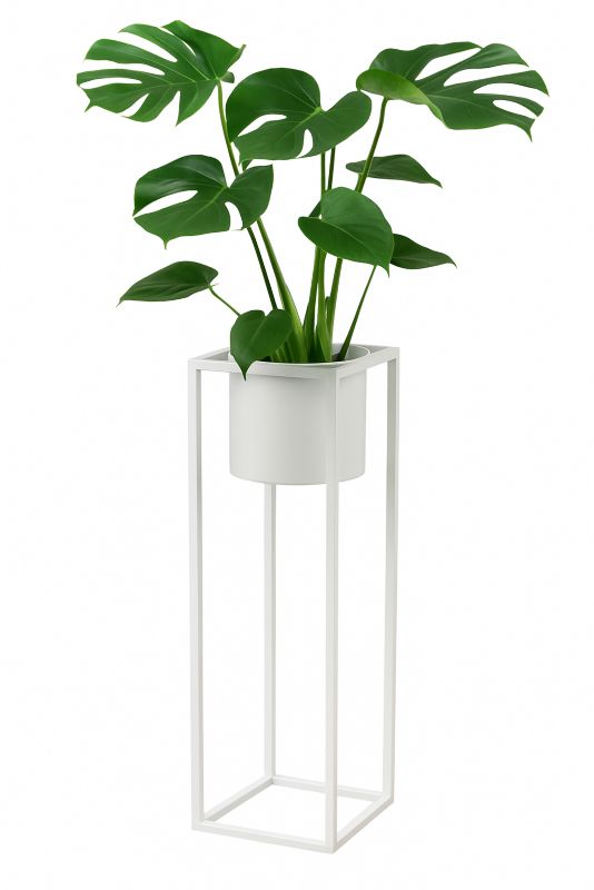 Kwietnik stojący Jakpol Ugo Loft 80cm metalowy biały 1 szt.