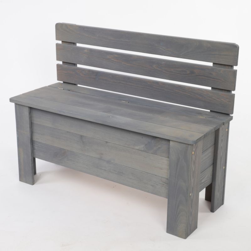 Skrzynia ogrodowa drewniana MODO24 impregnacja szara z oparciem eco 1 szt.