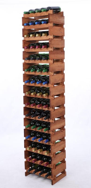 Stojak na wino MODO24 regał modułowy na butelki 15 leżni x 4 butelki montaż bez narzędzi impregnacja brązowa 1 szt.