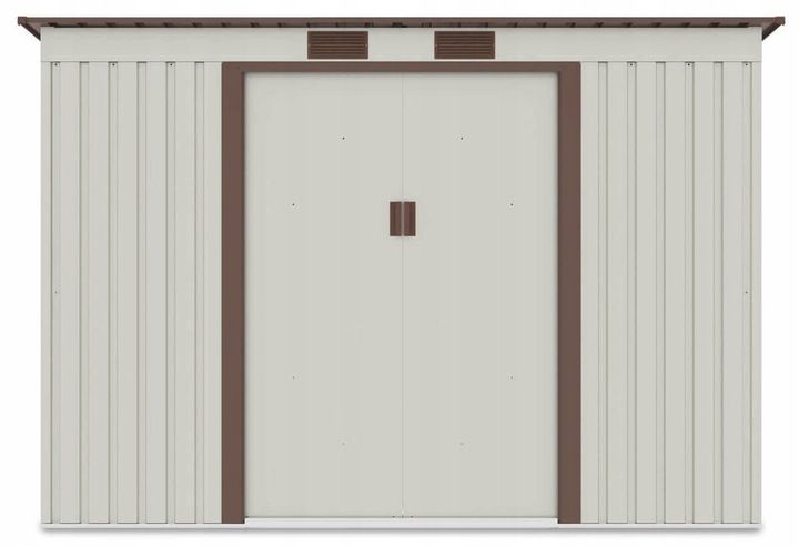 Domek Ogrodowy Narzędziowy Hardmaister Metalowy OREGON 261x181cm Mały Schowek Beżow 1 szt