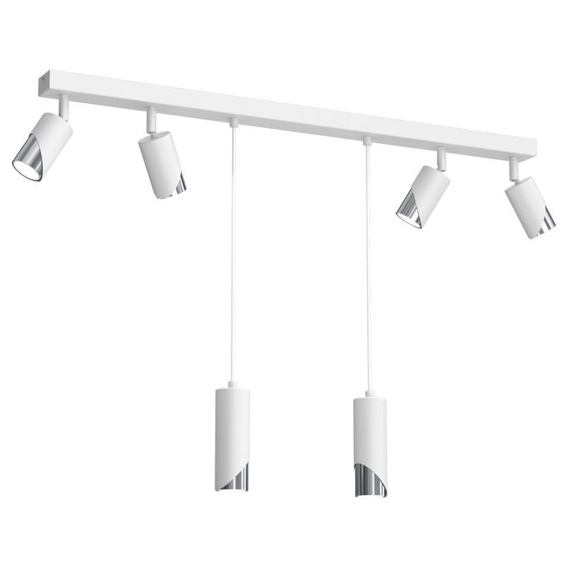 Lampa sufitowa Luminex Shift biały mat-chromowana Listwa z lampami 6 x GU10 x 15W wym: 100 x 90 x 5,5 cm - 1 szt.