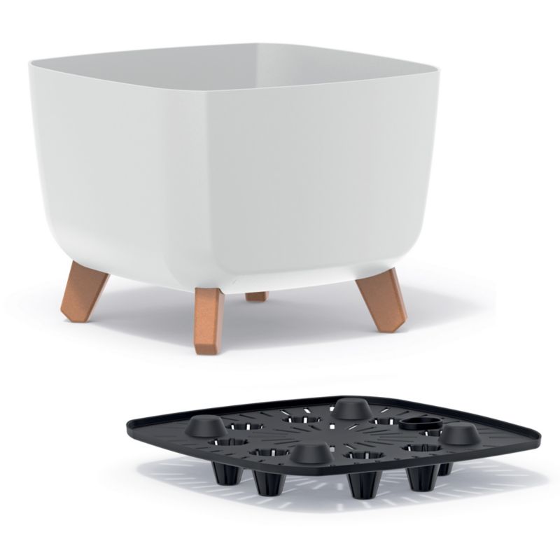 Doniczka EDANTI Ogrodowa 29 cm Na Nóżkach Dekoracyjna Biała 1 szt.