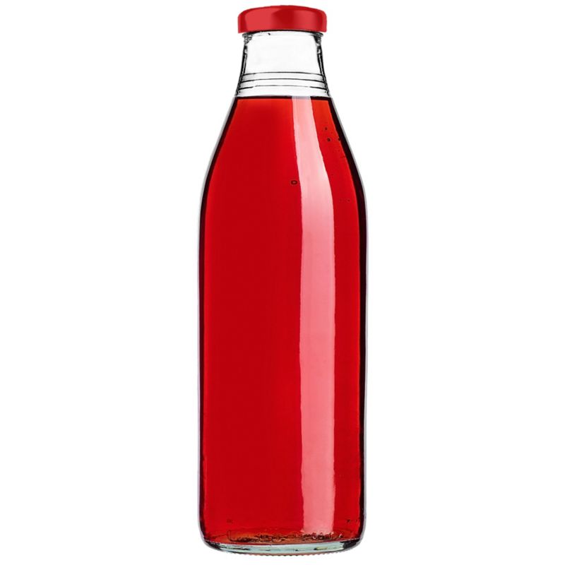 Butelka szklana KADAX na sok Arvigo 1L z czerwoną zakrętką 20 szt.
