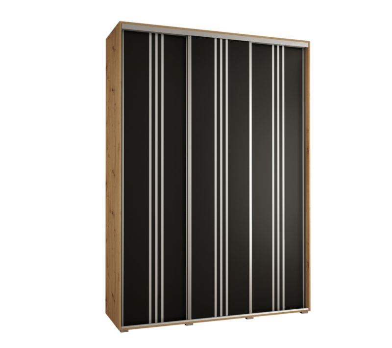 Szafa przesuwna Abiks DAVOS 6 wysoka szer.170cm gł.60cm artisan/czarny/srebrny 1szt.