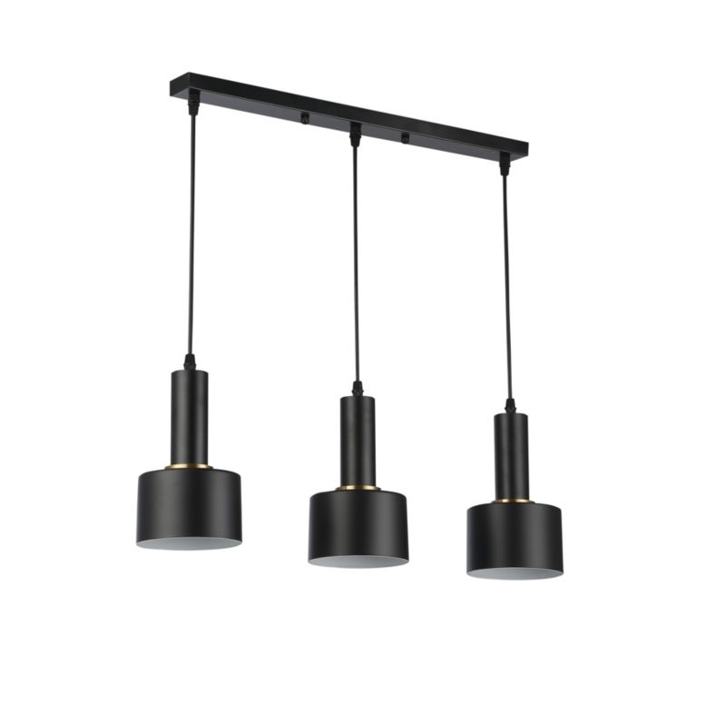 Oprawa wisząca MasterLED Tema 3-punktowa E27 lampa sufitowa 120cm IP20 czarna 1 szt.